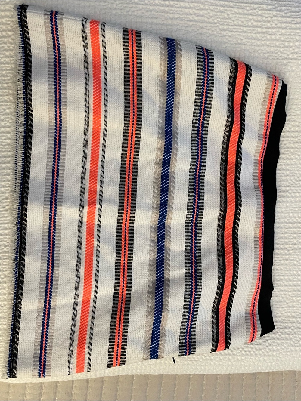 Milly Striped Mini Skirt in White, Black, Coral & Navy